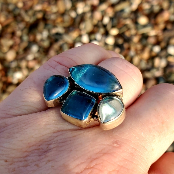 New Dichroic Glass 925 Silver Ring. - Picture 8 of 12